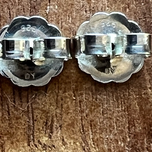 David Yurman Chatelaine Diamond and Black Onyx Earrings SS/14KWG POSTS - Picture 7 of 10